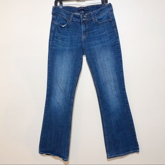 Levi's 526 Mid Rise Dark Wash Slender Bootcut Cotton Blend Denim Jeans Size 10 - Picture 1 of 9